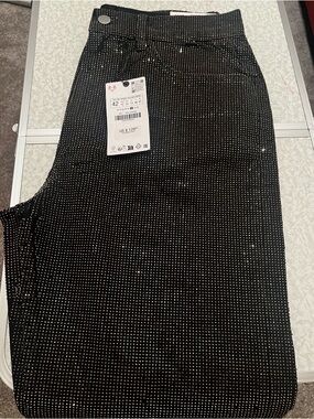 Black Embellished Sparkle Jeans